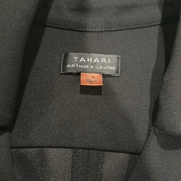 Tahari ASL Black Sheath Dress with Notched Collar - Picture 8 of 12